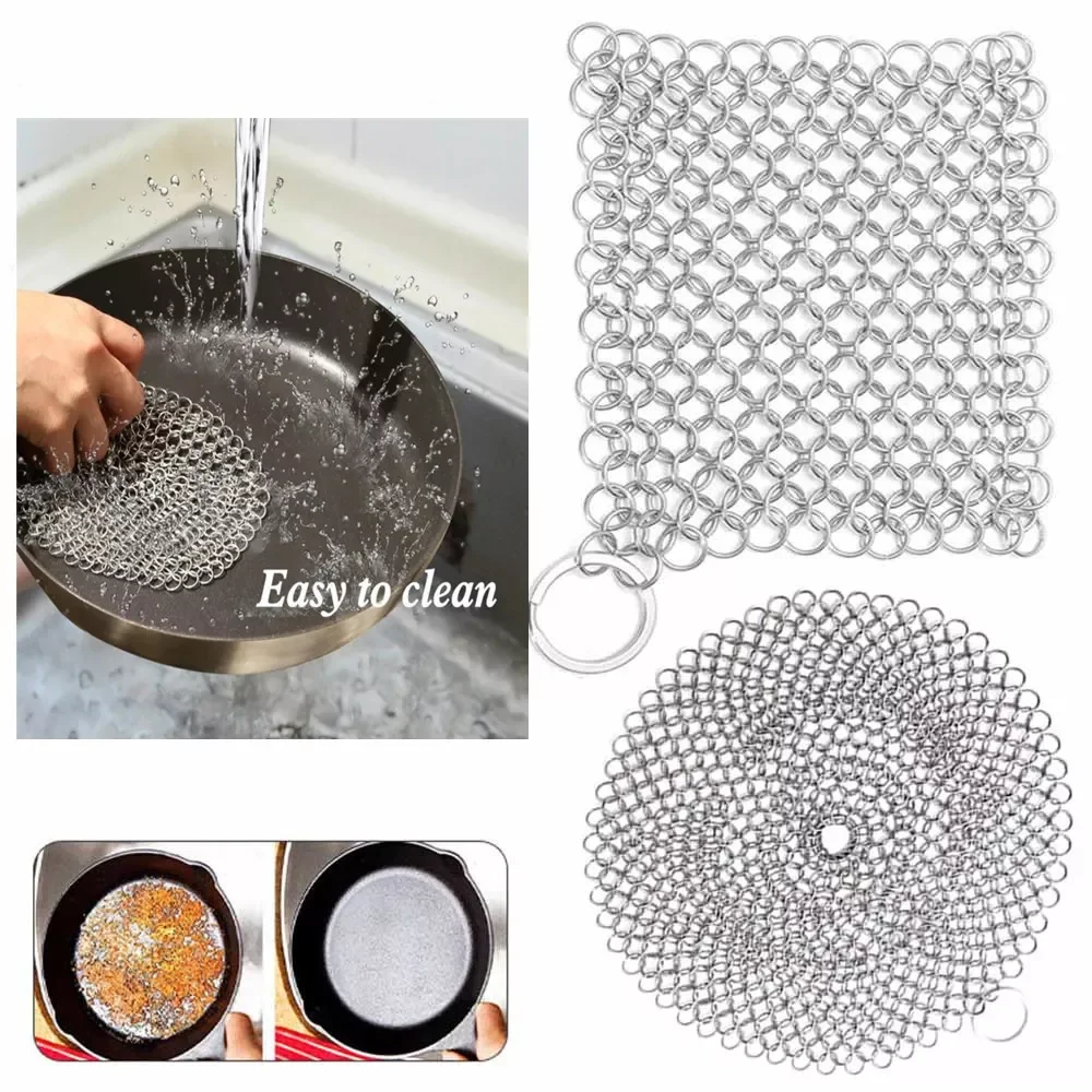 

2022NEW Steel Cleaning Ball Household Kitchen Dish washing Brush Pot Net Cleaning Ball Scrubber Cleaner Rust Pot Pan Scrubber