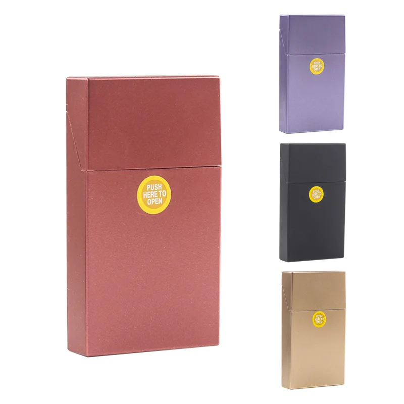 New 1pcs Plastic One-Hand Operate Cigarette Case 100mm 100S 8-14 Capacity - Black | Accessories