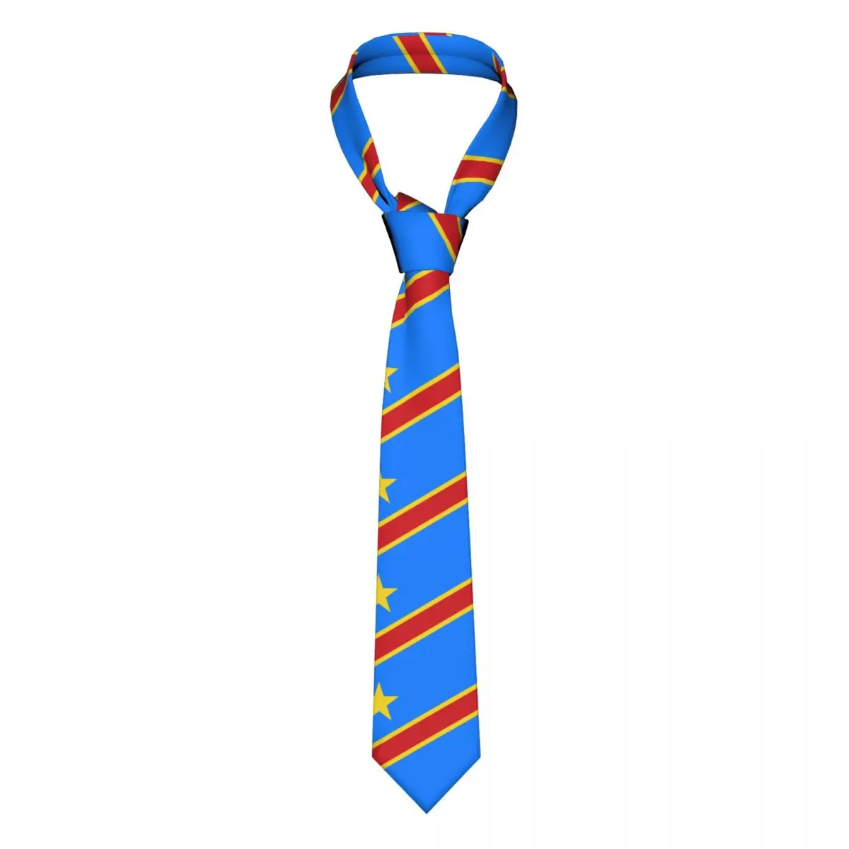 

Casual Arrowhead Skinny Democratic Republic Of The Congo Flag Necktie Slim Tie Simplicity For Party Formal Tie