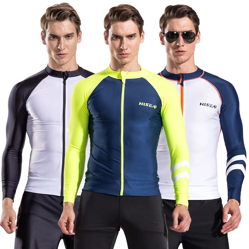 

Купальный костюм Rashguard, Пляжная футболка с защитой от сыпи и ультрафиолетовых лучей, купальник с длинным рукавом для серфинга и дайвинга, Му...