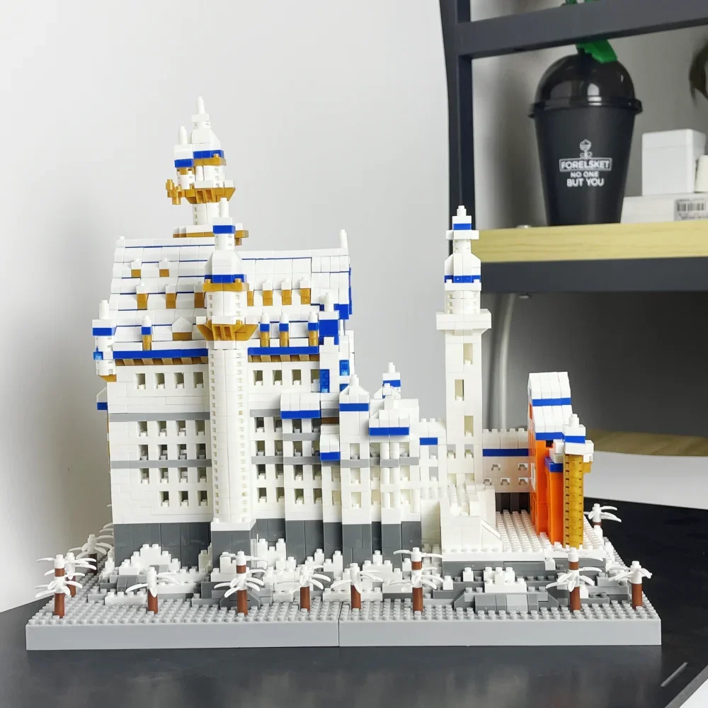 Модель замка Neuschwanstein микро-мини-строительные блоки игрушки-образование навыков