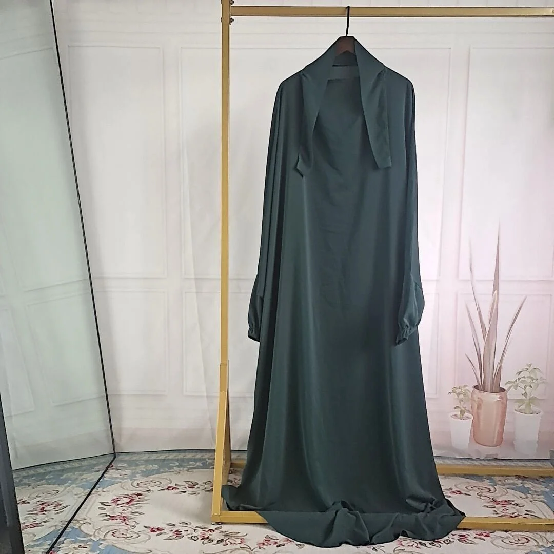 Ramadan Eid Hooded Abaya Women Prayer Garment Muslim Hijab Jilbab Loose Dress Set Abayas Dubai Turkey Islamic Clothes Kaftan