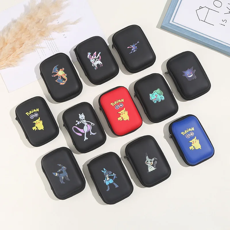 

Pokemon Cards Storage Bag Anime Figure Pikachu Mewtwo Charizard Gengar Pattern Card Collection Protection Box Birthday Gifts