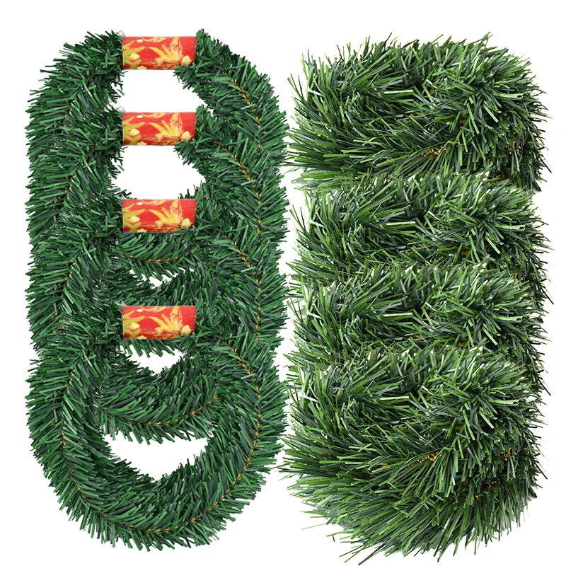 5.5M/5.2M Artificial Grass Garland Simulation Plant Pine Needle Vine Rattan Wreath For Home Firplace Decor Xmas Tree Party Craft