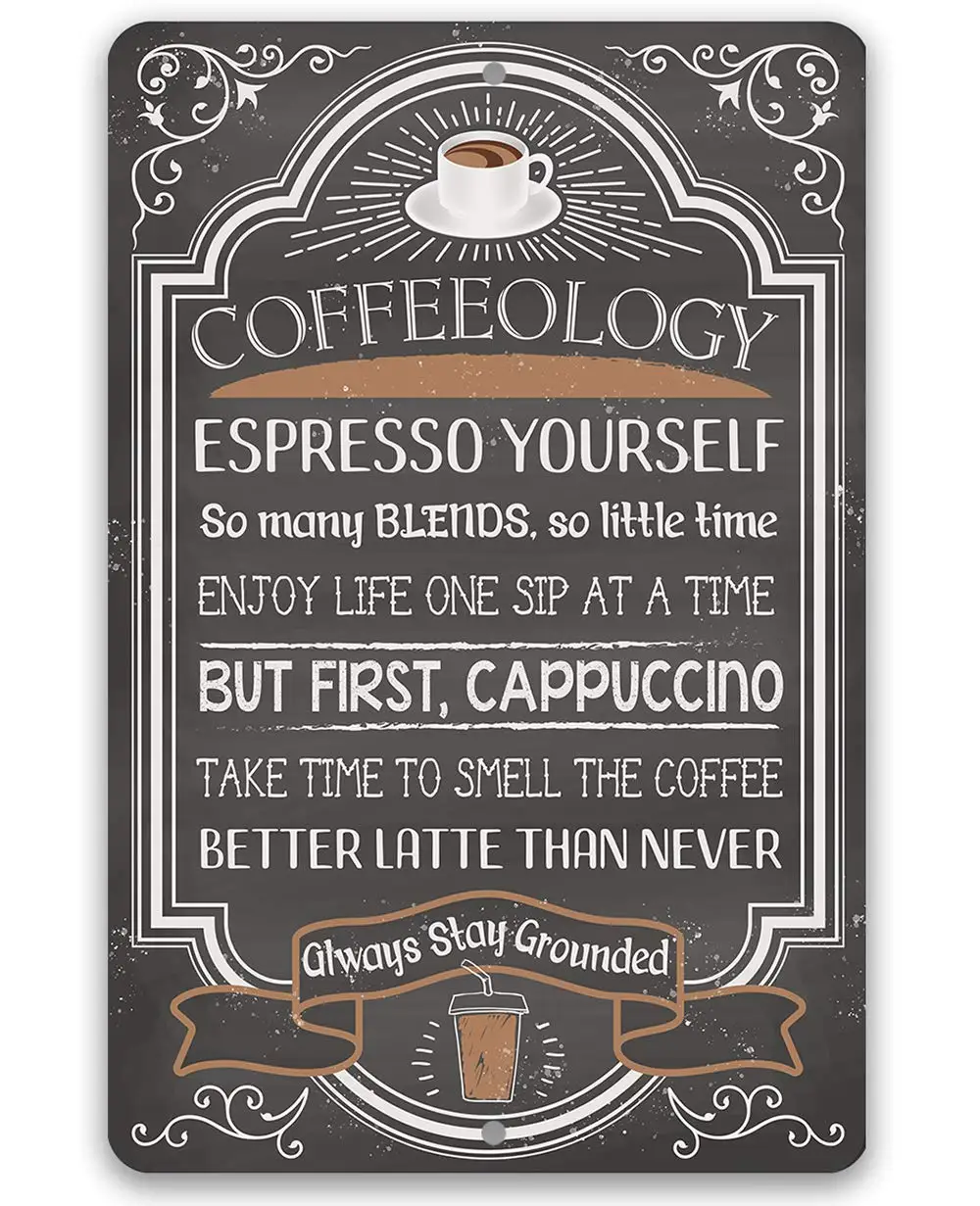 

Metal Sign Coffeeology Coffee Quotes Durable Metal Sign Great Gift and Decor for Restaurant Cafe Coffee Shop Kitchen Dining Room