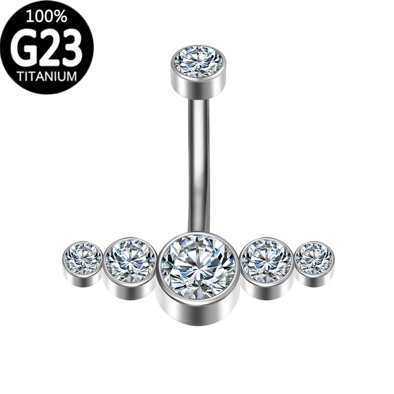 

Belly Button Nails Piercing Titanium Sexy Zircon Navel Piercing Body Jewelry Industrial Belly Button Woman Accesories Wholesale