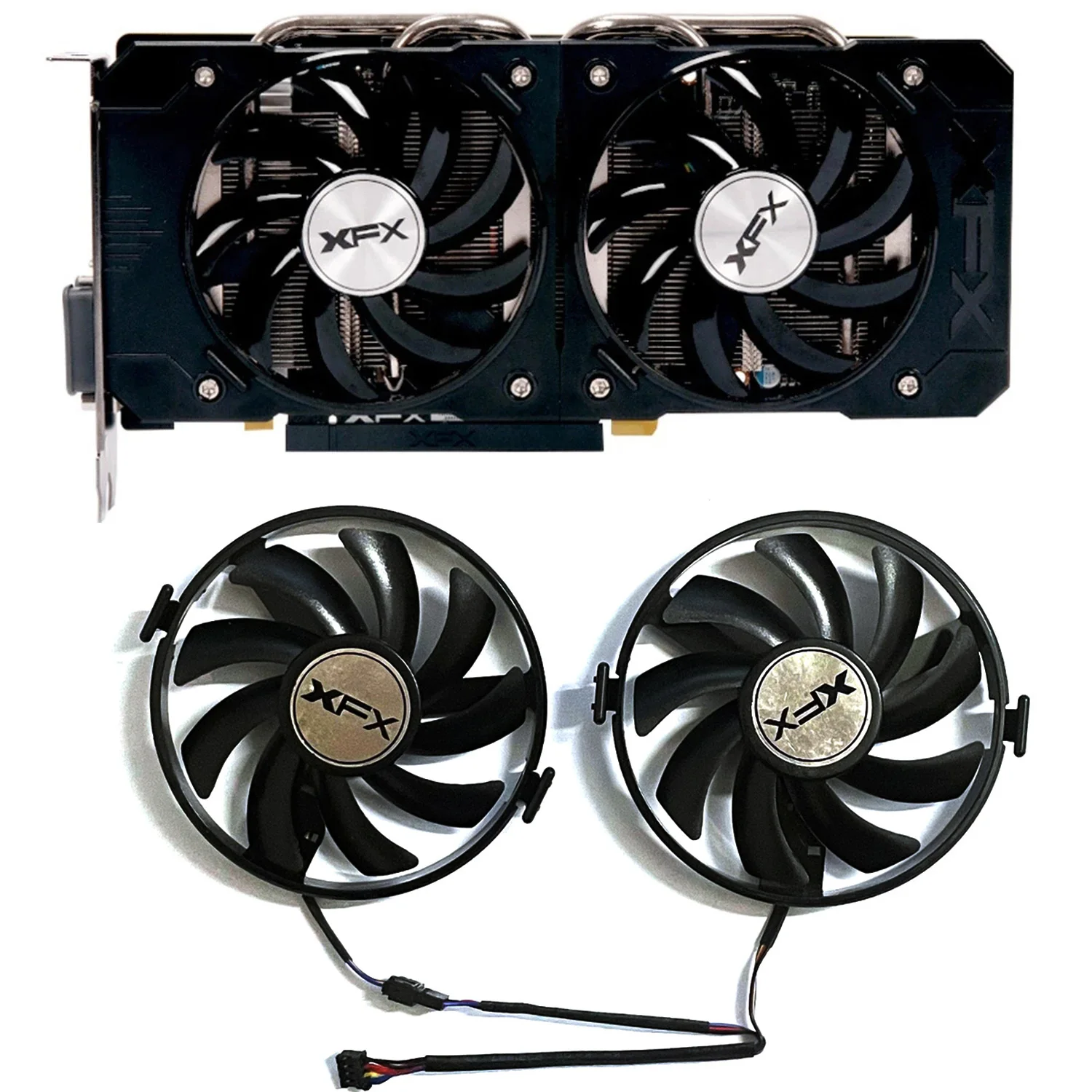 

2pcs New FDC10U12S9-C DC 12V 0.45A GPU Cooler for XFX Radeon R9 380 380X R9 370 370X RX460 560 R7 350 360 370 Graphics Card Fan