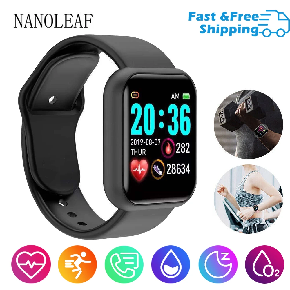 

Sport Smart Watch Fitness Tracker Singel Touch Screen Pedometer Sleep Monitoring with Call Message Reminder Casual Wristwatches