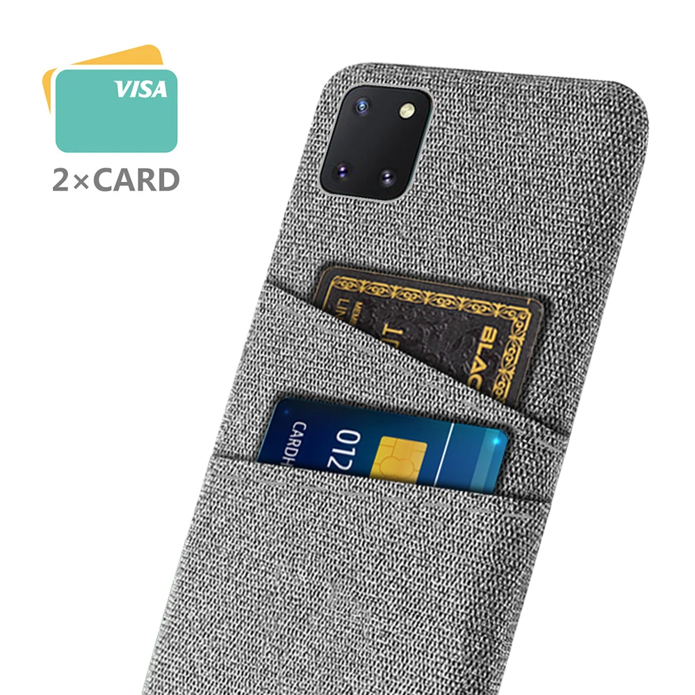 

For Samsung Galaxy Note 10 Lite Case Luxury Dual Card Fabrics Texture Cover For Samsung S10 Lite 2020 Phone Coque Note10 Lite