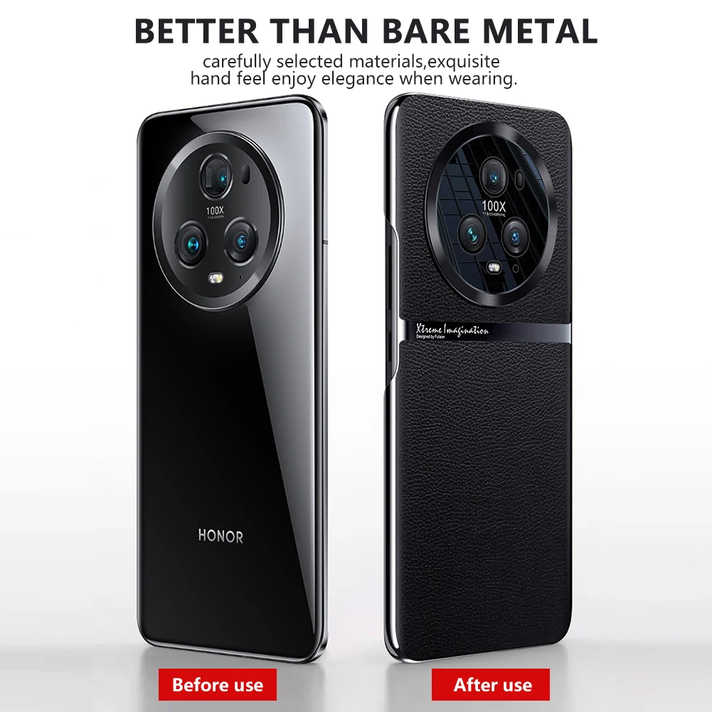 Original Hard PC Capa For Honor Magic 5 Pro Case luxury Leather shockproof Plating Cover For Magic5 Mobile Phone Back Funda