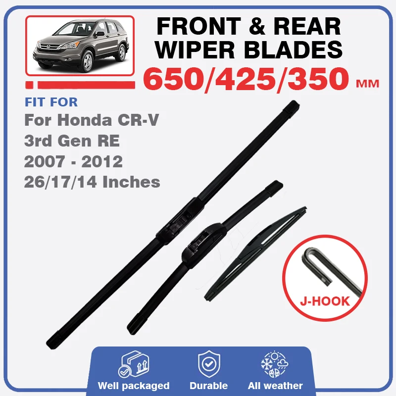 

Для Honda CR-V CRV 3-го поколения RE 2007-2012 передние и задние щетки стеклоочистителя лобовое стекло аксессуары для окон комплекты стержней для чистки
