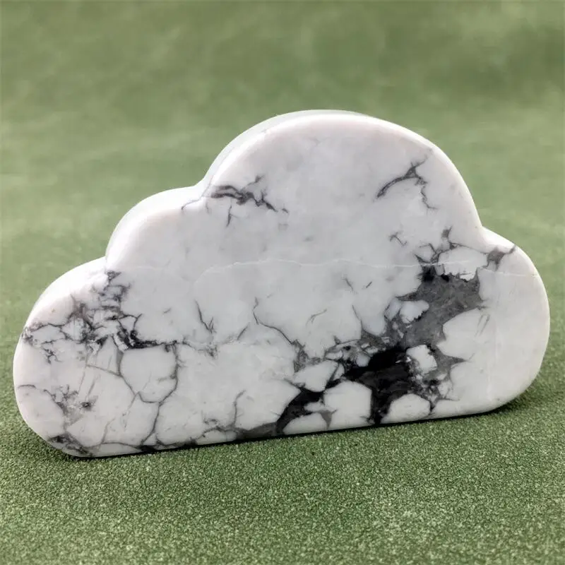

High-quality Howlite Cloud Statue Carving Crystal Reiki Healing Stone Lucky Craft Home Room Desk Decoration Statue Gift 1pcs