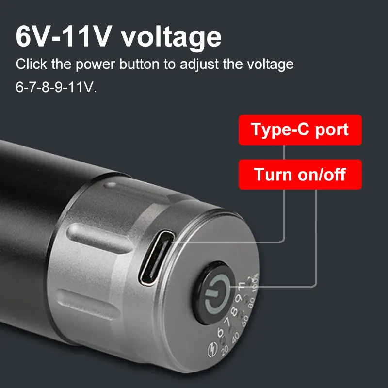 Фото Rocket Mini Tattoo Power Supply Wireless Rotary Tattoo Battery Источник для тату-машины Pen Tattoo Power RCA Connection 1500mAh №4