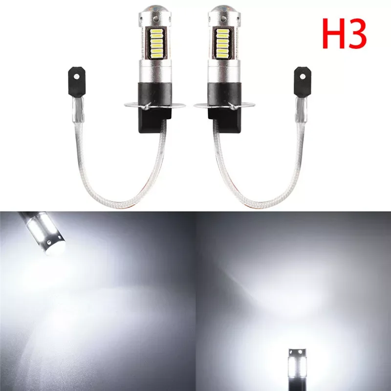 

Low Consumption High Bright Long Lifespan 1200LM LED White One Pair H3 4014 High Power Auto Car Fog DRL Light Lamp Bulb#263287