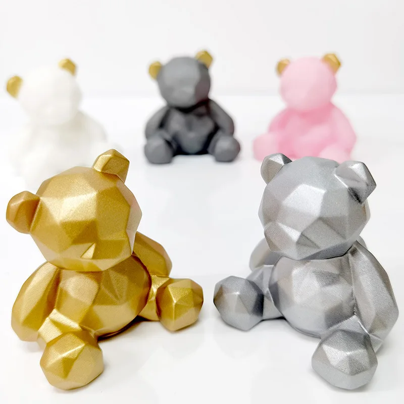 

Geometric Bear Cake Topper Happy Birthday Cake Topper Cake Decoration Baking Accessories Party Favors Supplies Baby Shower