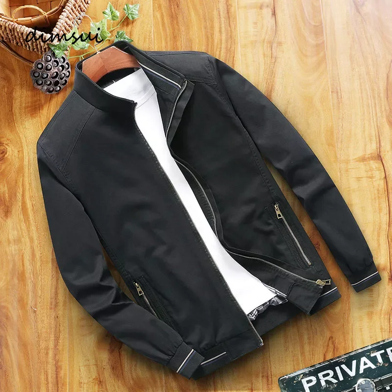 

NEW 2023 Autumn Men's Bomber Jacket Fashion Male Stand Collar Slim Fit Business Coats Causal Men Outwear Windbreaker Clothin