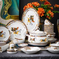 jingdezhen ceramic tableware set european gifts bone china tableware bowl plate chopsticks manufacturer wholesale spot