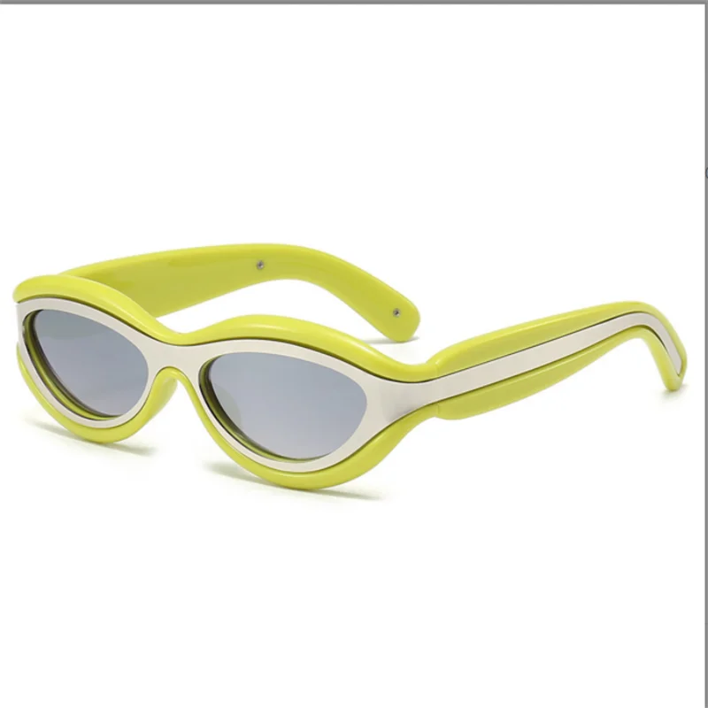 Светло-зеленые солнцезащитные очки в оправе кошачий глаз Женские овальные