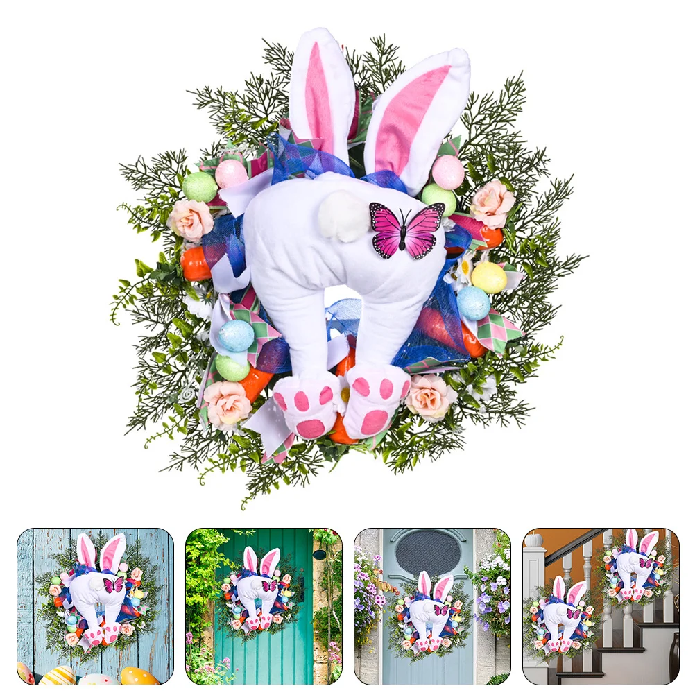 

Easter Themed Wreath Festival Door Wreath Hanging Pendant Easter Wreath Decor