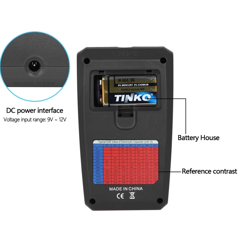 Многоцелевой тестер транзисторов ESR/SMD BSIDE ESR02pro измеритель емкости диодов и