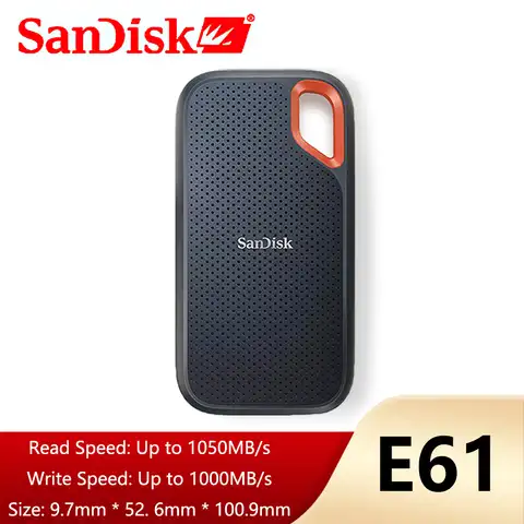 Портативный внешний SSD-накопитель SanDisk, 500 дюйма, ТБ 1050, 4 ТБ, 3,2 ГБ