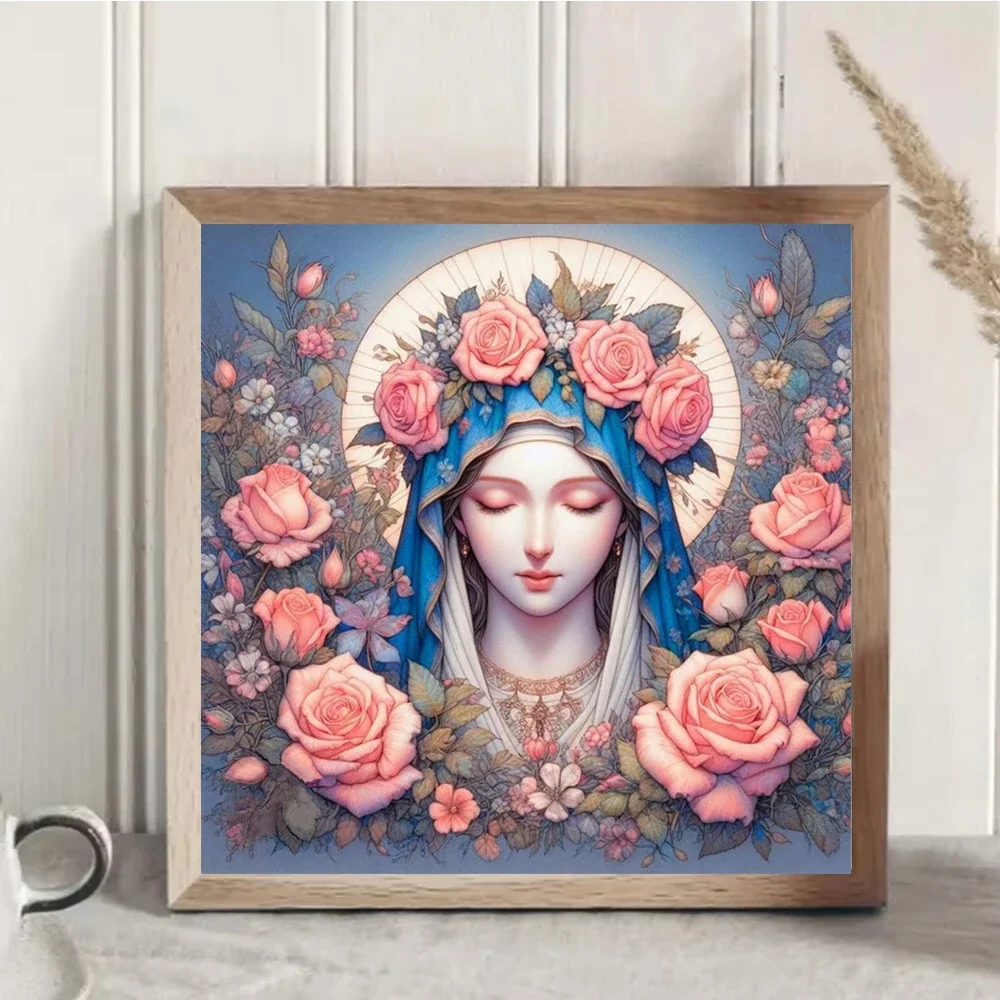 5D DIY Религиозный комплект алмазной живописи Ангел Крест Вышивка Цветок Ручная