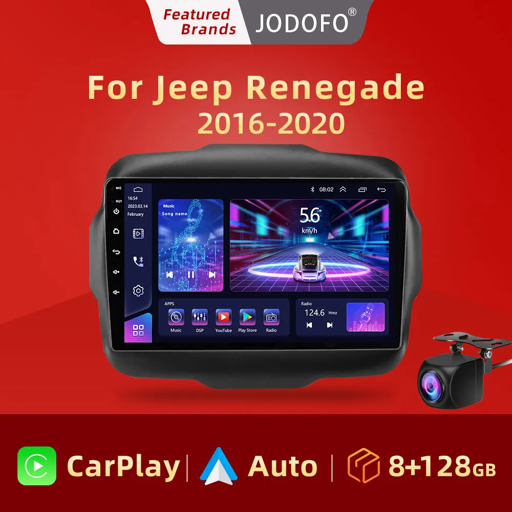 Автомобильный радиоприемник Jodofo Android CarPlay для Jeep Renegade 2016 2017 2018 2019 2020