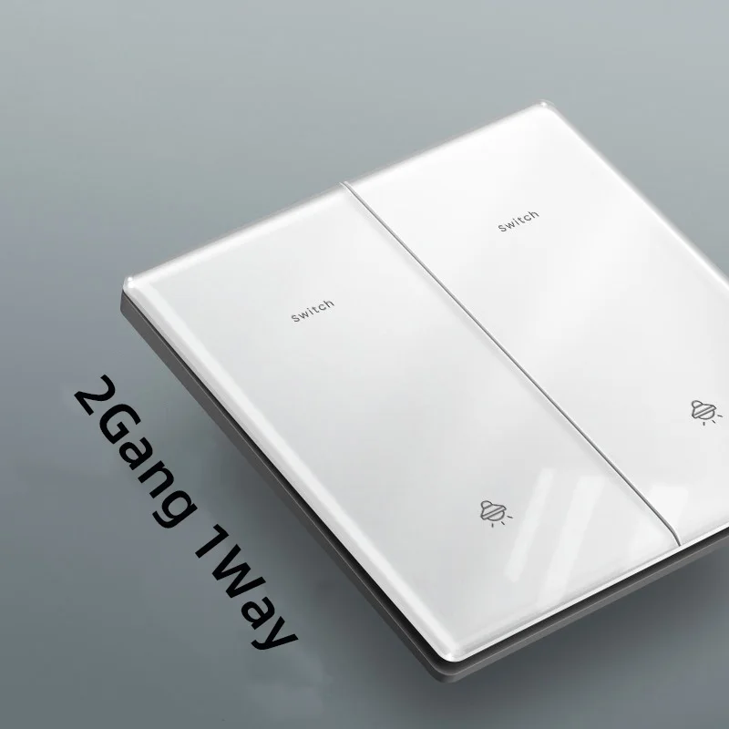 

Белый настенный светильник из закаленного стекла, 2-позиционная кнопка, британская вилка, универсальная настенная розетка 13А, розетка для компьютерного телевизора в ЕС, AC110V ~ 250V