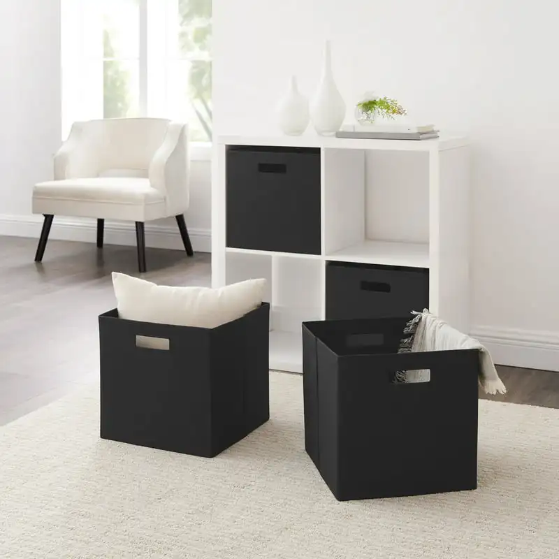 

1.19 Gallon Fabric Storage Bin, Black, 2 Count
