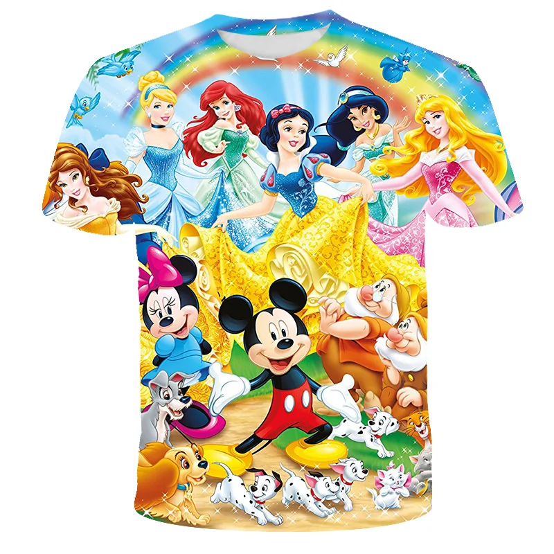 

Disney T-shirt 3-14 Years Old Girl T-shirt Summer 3D Costume Girl Party Costume Birthday T-shirt Children