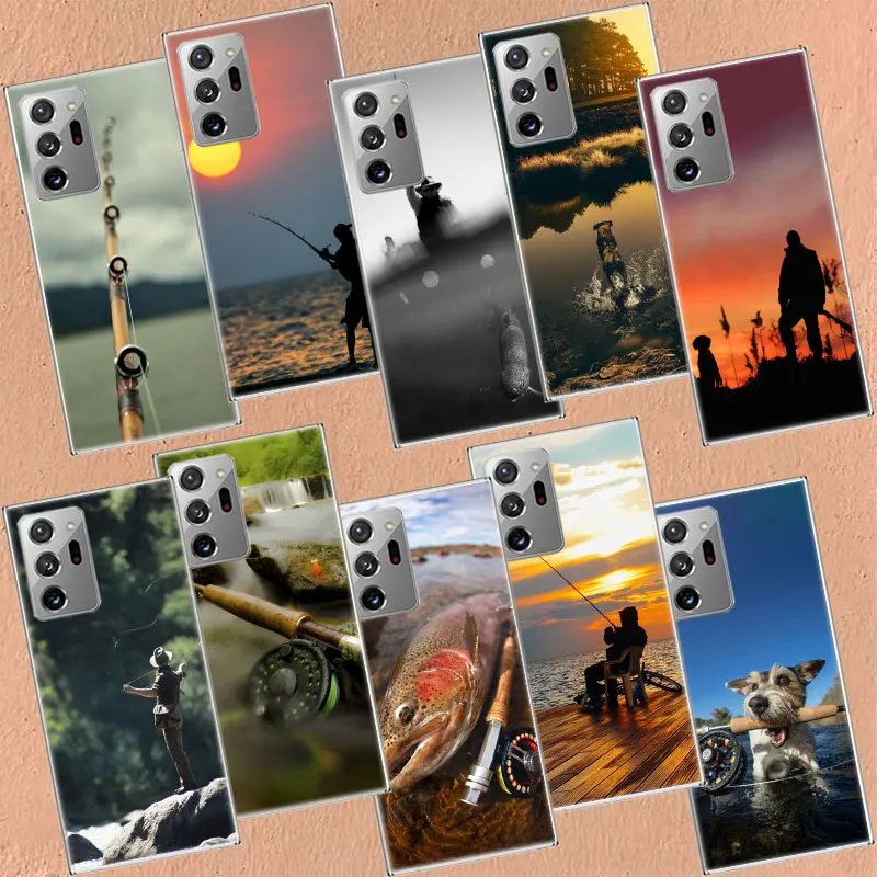 

Hunter Man Fishing Dog Phone Case For Galaxy Note 20 Ultra 10 Lite 9 8 M52 M51 M32 M31S M30S M21 M12 M11 Samsung J8 J6 Plus J4 F