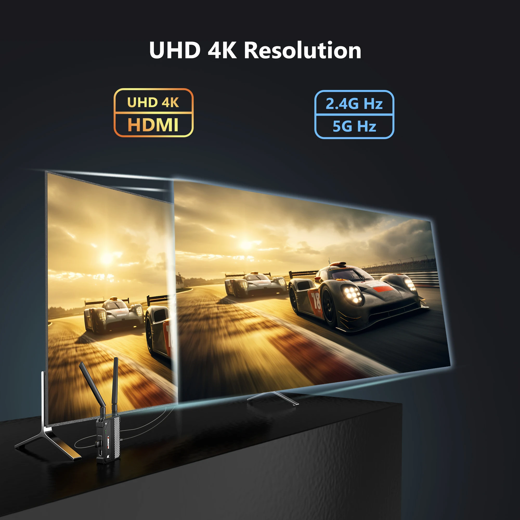 Фото Беспроводной HDMI-передатчик/приемник 5G, 350 м, 4K, с низкой задержкой, HDMI-удлинитель для прямой трансляции с камеры на проектор №4