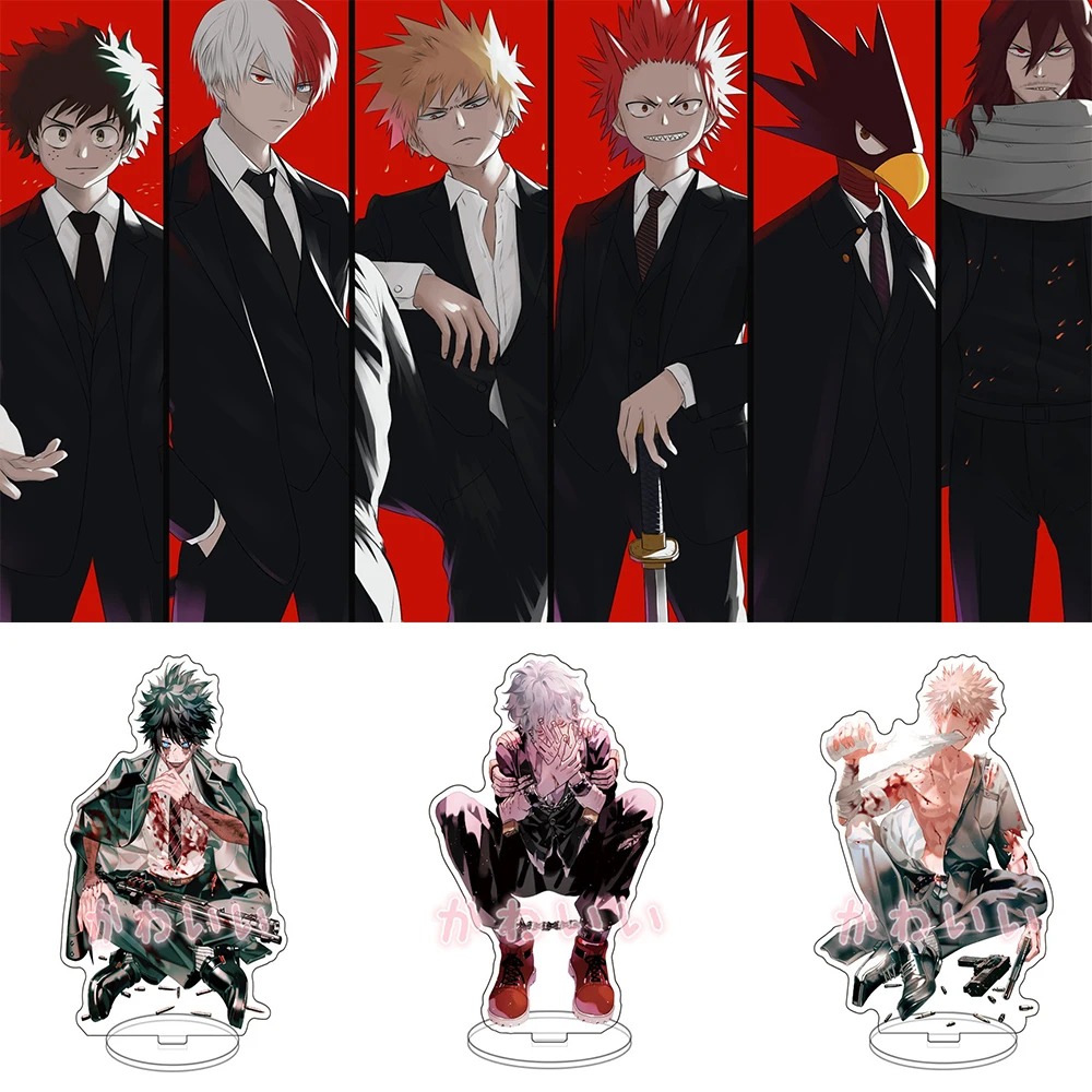 Anime My Hero Academia Acrylic Stand Figure Cartoon Todoroki Shoto PVC Bookshelf Desk My Hero One's Justice Decoration Gift