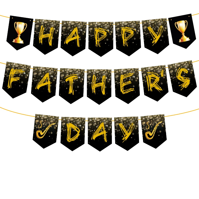 

Happy Father's Day Banner Decoration Best Dad Hero Father Paper Flag Theme Gift For Father Party Supplies