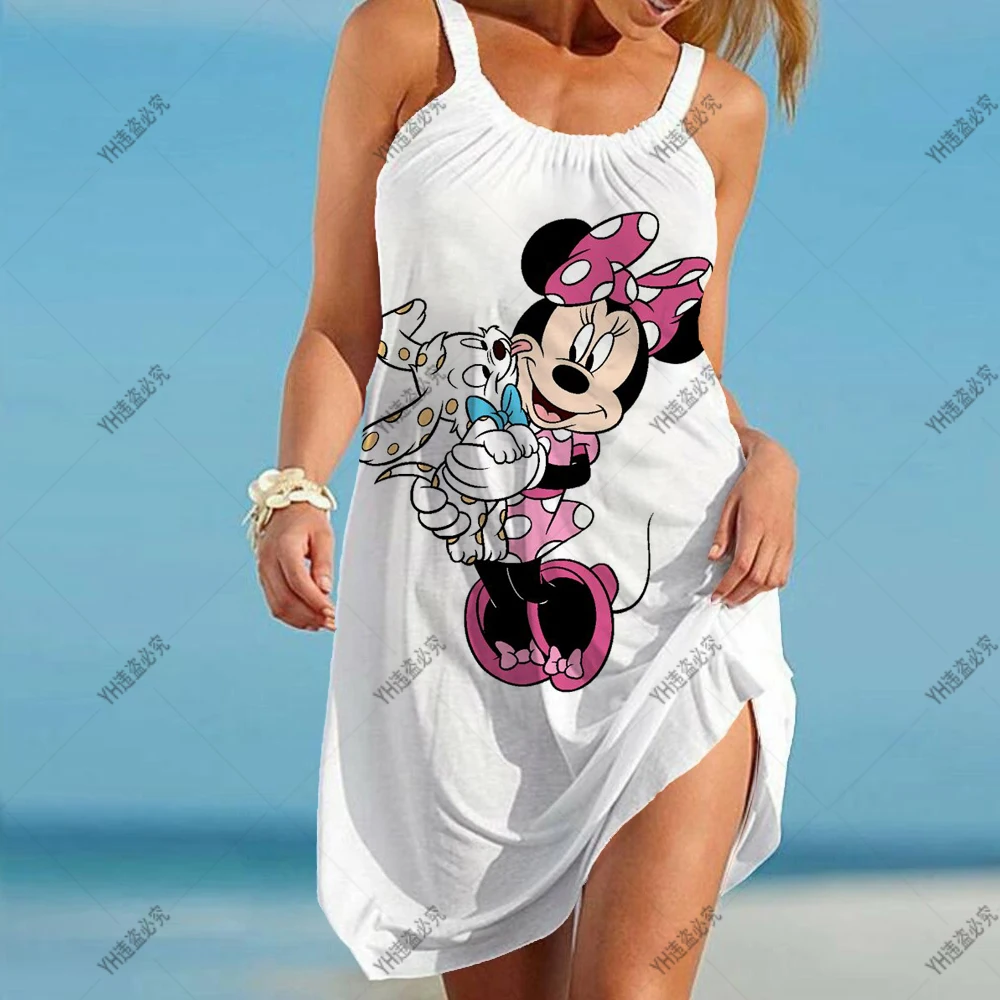 Летнее женское пляжное платье сексуальный купальник с Минни Маус из Диснея