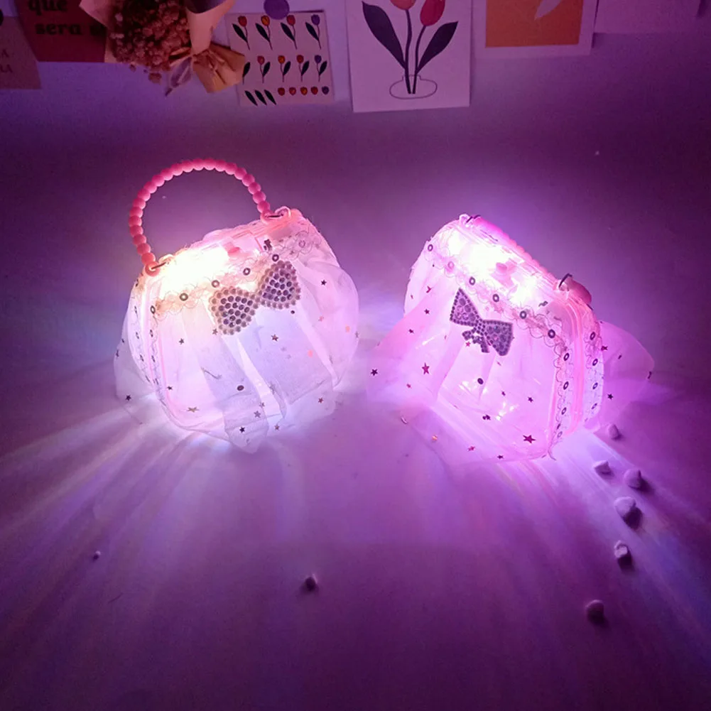 

1pcs Lace LED Blinking Light Luminous Toy Girls Children DIY Flash Bag Kids Glow Party Birthday Gift