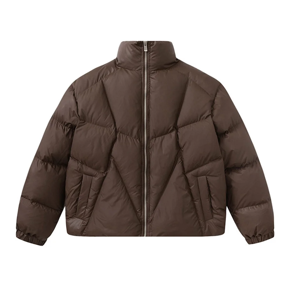 

Куртка мужская зимняя однотонная с подкладкой, простая повседневная утепленная куртка свободного покроя, с воротником-стойкой и длинным рукавом, с Кулиской