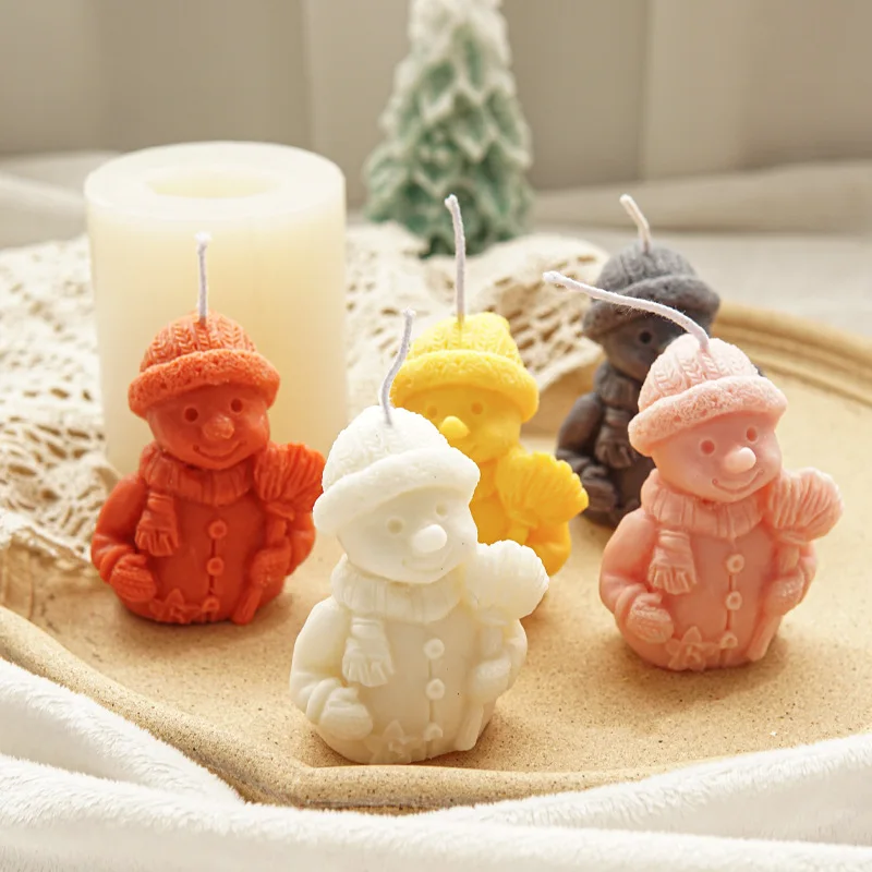 

Christmas Snowman Candle Silicone Mold DIY Xmas Decoration Handmade Gift 3D Scented Soap Candle Mould Cake Baking Fondant Molds