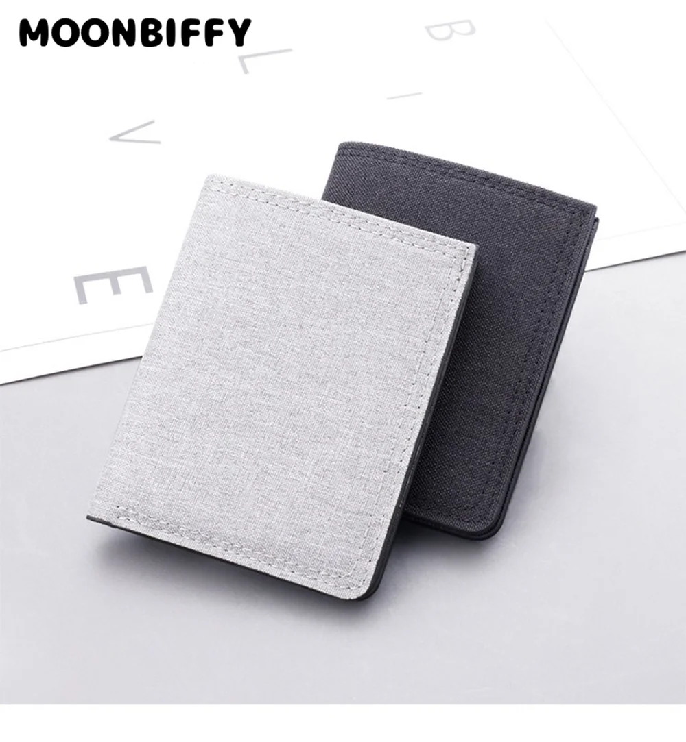 

Canvas Wallet for Men Short Wallet Coin Purse Wallet Men Purse Coin Pouch Card Holder Vertical Money Organizer Bag Pocket Male