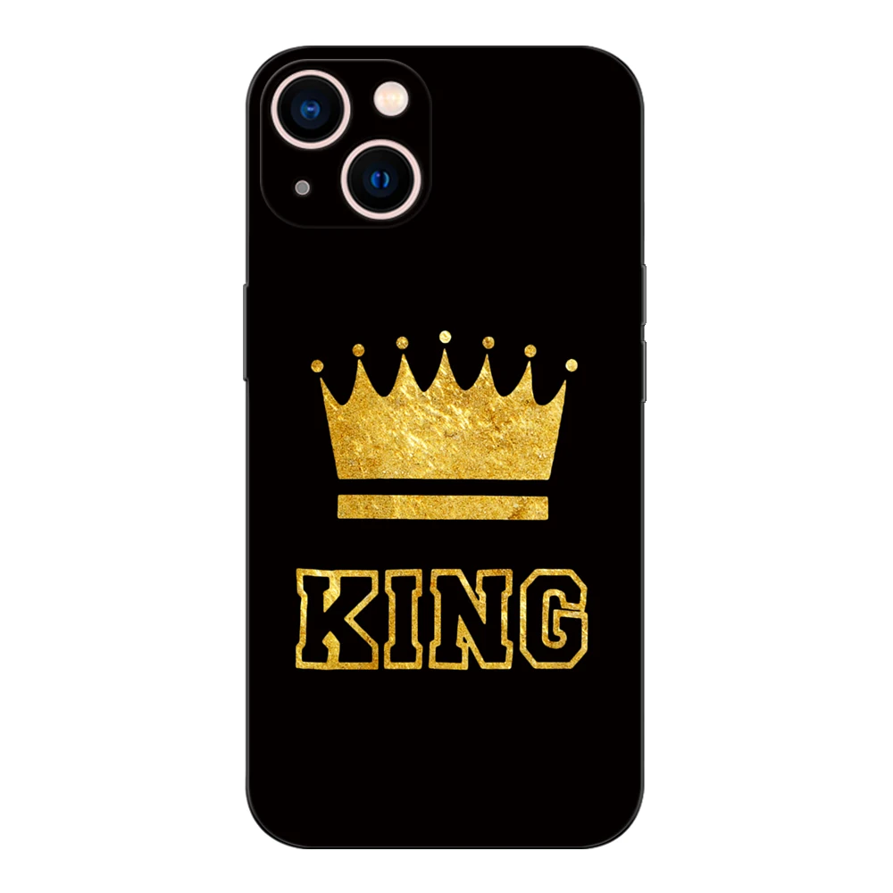Черный чехол ТПУ для Vivo V5 V5S V7 V9 Youth V11 V11i V15 V17 NEO V20 E V21 V21E V23 V23E PRO 4G 5G King Queen Lover Couple