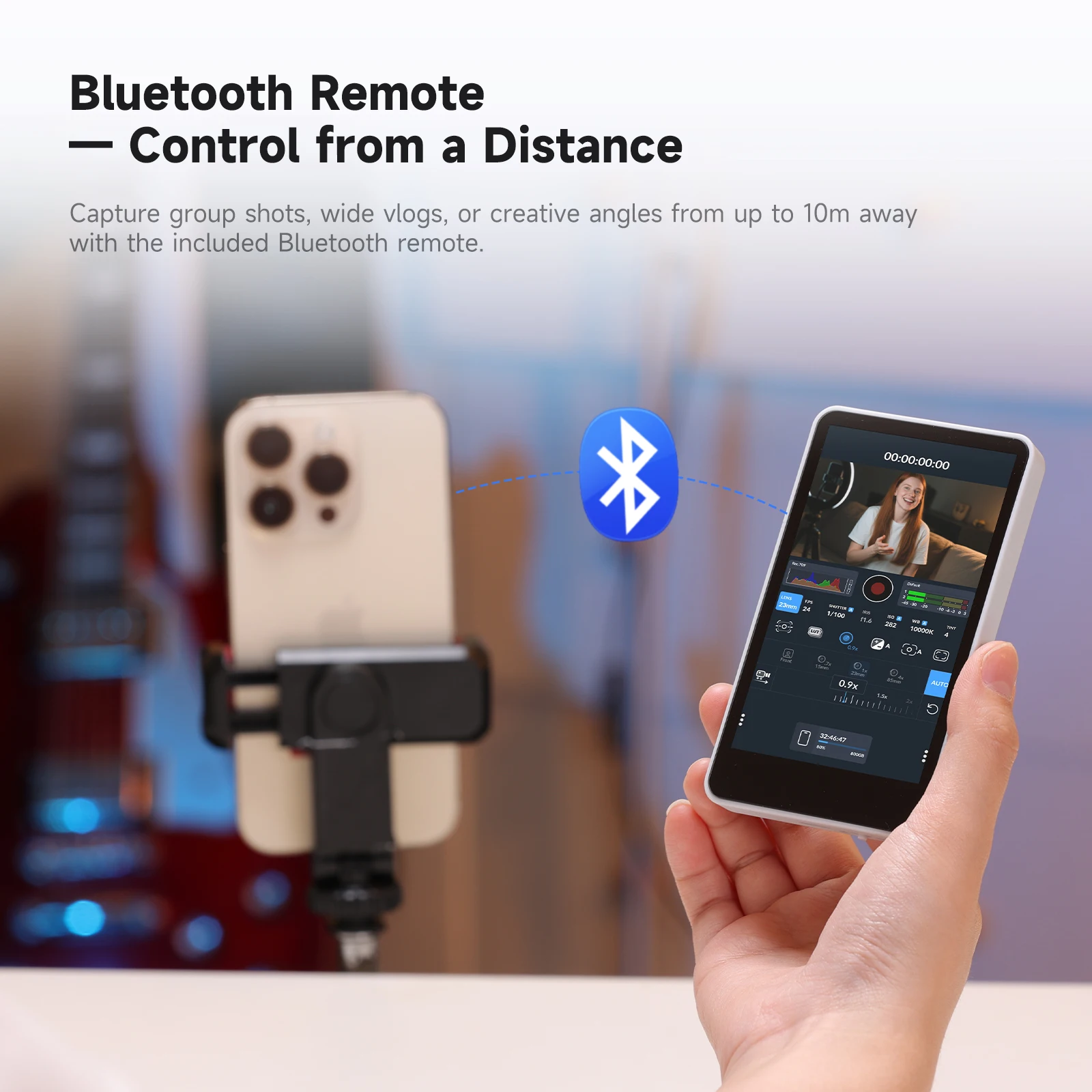 Фото SYNCO XView M4 Touch Wireless 4K Монитор для селфи, сенсорный экран обратного управления телефоном, дизайн MagSafe, дальность действия 50 м для видеоблогов №5