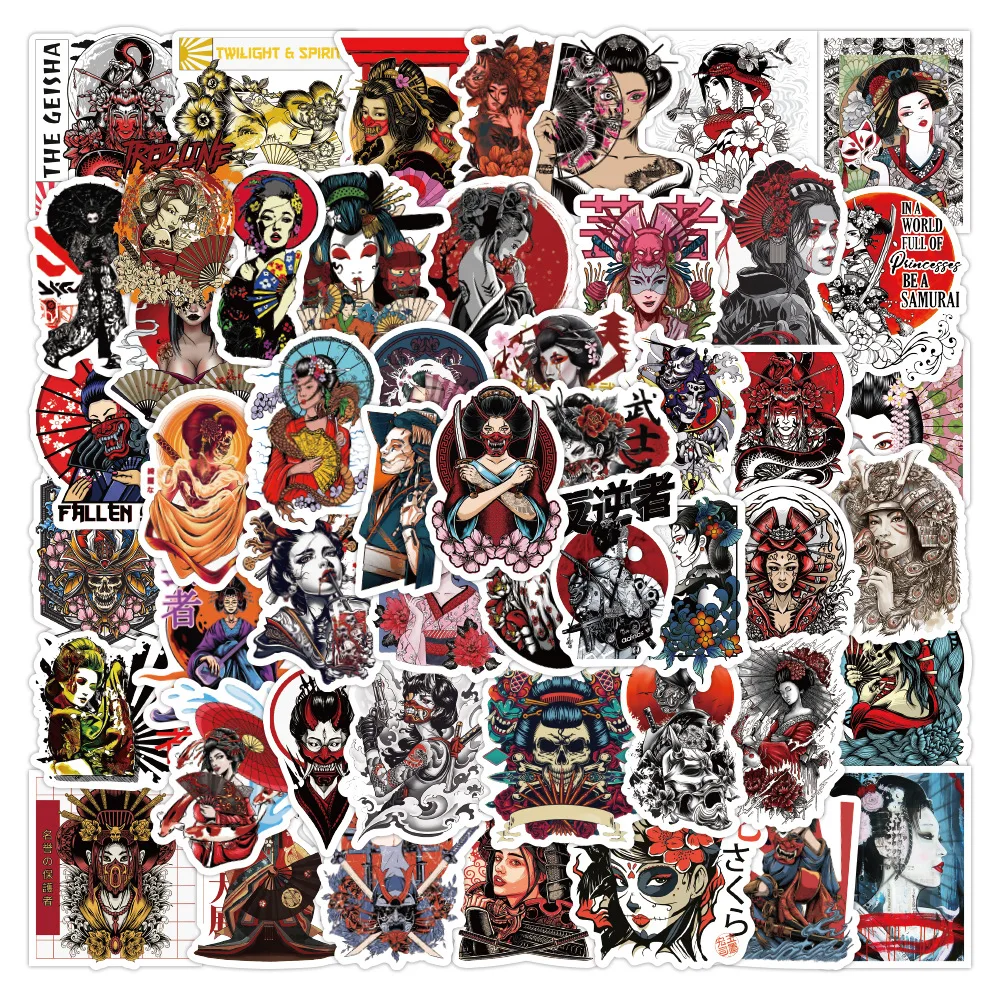 

10/30/50PCS Retro Japan Tattoo Geisha Graffiti Stickers DIY Bike Travel Luggage Guitar Laptop Cool Classic Toy Sticker Gift