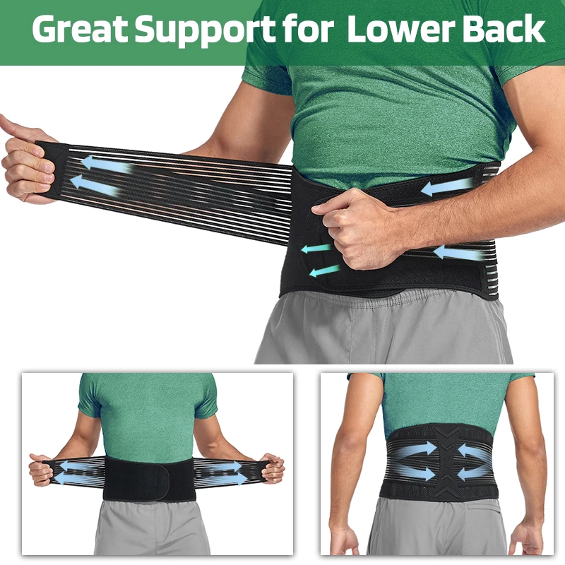 Men Waist Trainer Slimming Body Shaper Steel Bones Breathable Hole Back Brace Lumbar Support Belt for Heavy Work Lifting