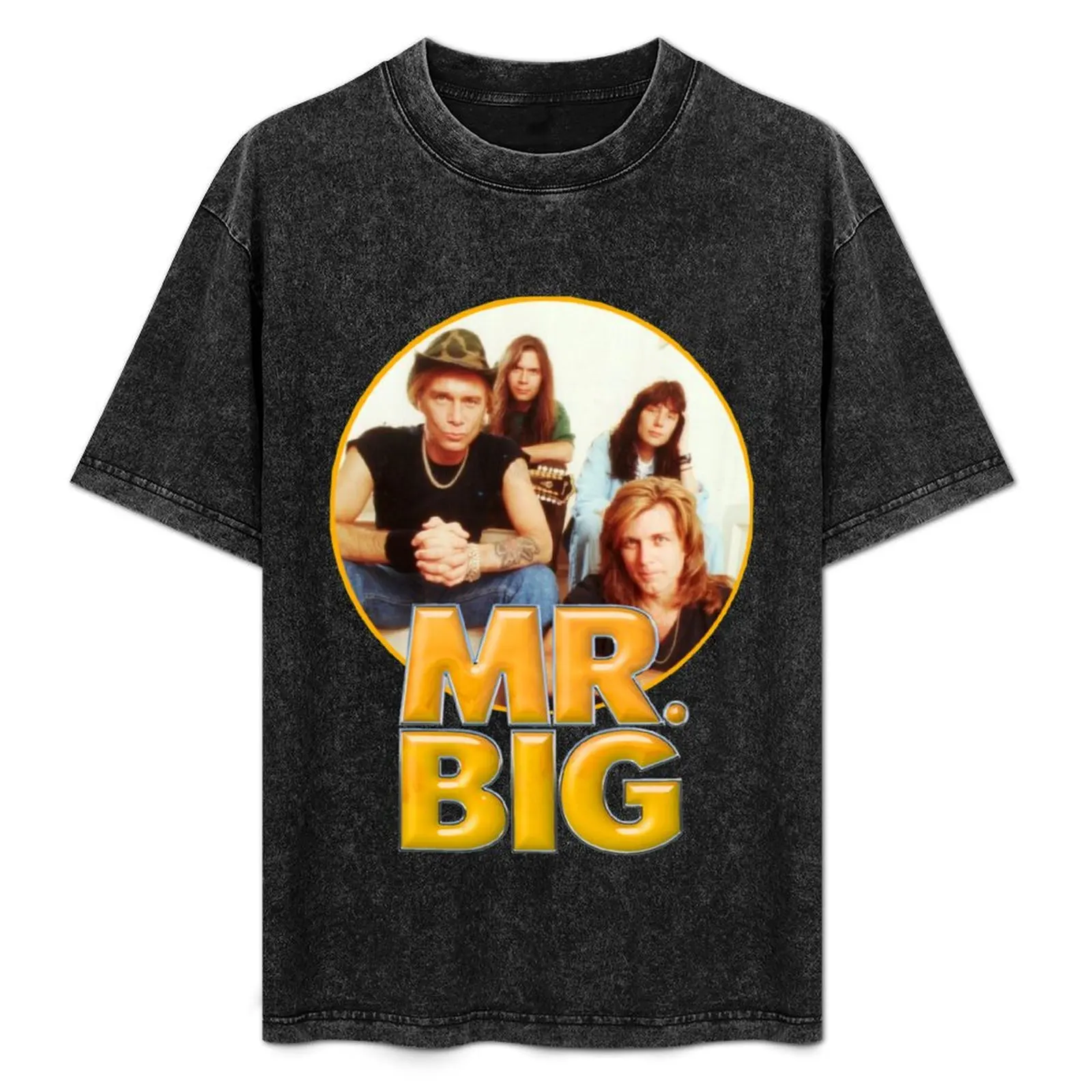 Фото Футболка Mr. Big Band с изображением Эрика Мартина, Пэта Торпея, Билли Ширана, Пола Гилберта, прочная повседневная рабочая футболка №1