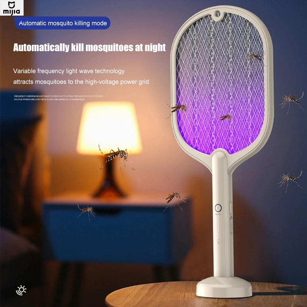 

Mijia 2 in 1 Electric Insect Racket Swatter USB Rechargeable Led Light Hand-Held Mosquito Killer Fly Bug Zapper Trap for Home