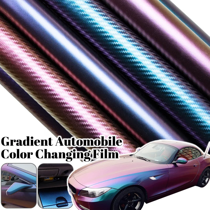 

3d Carbon Fiber Vinyl Purple Car Wrap Foil Motorcycle Chameleon Foils Decorative Fashion Creative Car Styling Modification