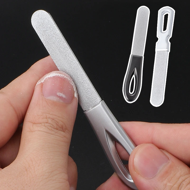 

Double-sided Stainless Steel Nail File Thick Nail Polish Remover Grinding DIY Fingernail Files Professional Manicure Tool