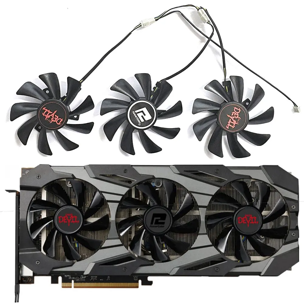 

FD7010H12S CF9015H12S T129215SU 85 мм 4-контактный RX5700 XT вентилятор графического процессора для Power Color RX 5700 XT Red Devil 8 Гб GDDR6 графическая карта coolin