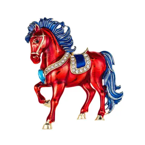 Брошь-лошадка со стразами