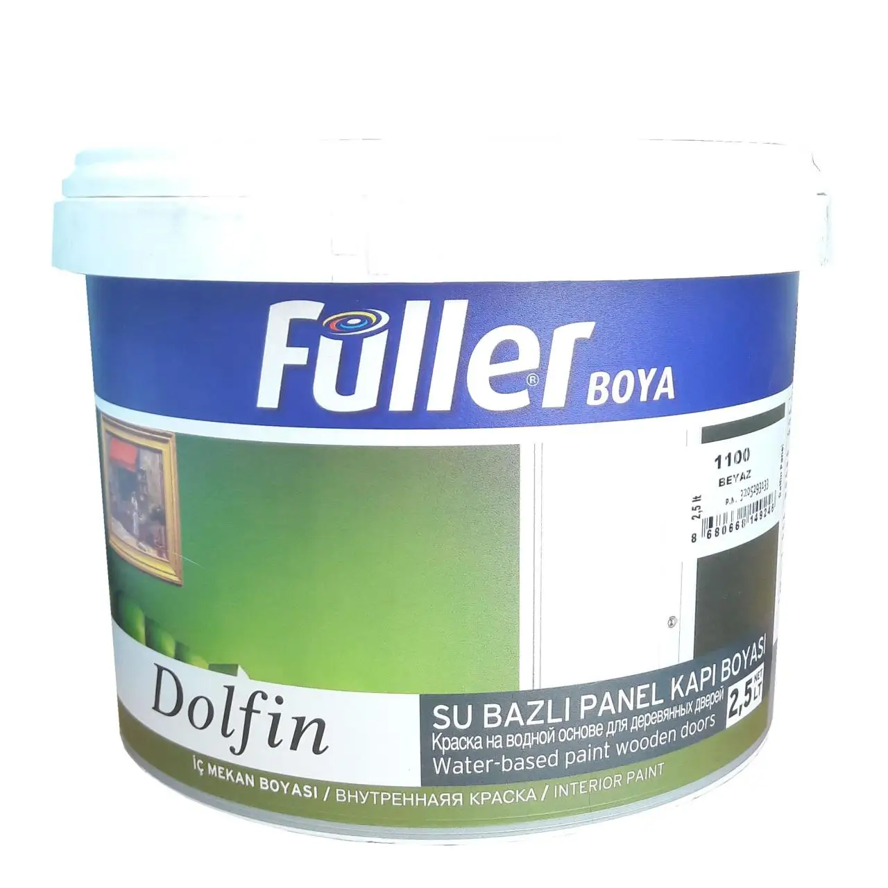 

Панель Dolfin, дверная краска, белая, 2,5 л